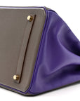 Epsom Bi-Color Horseshoe Birkin 35 Etain Crocus
