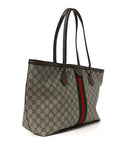 GG Supreme Monogram Medium Ophidia Shopping Tote Brown