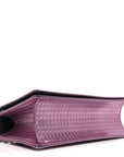 Metallic Patent Micro-Cannage Medium D1ORama Flap Bag Pink
