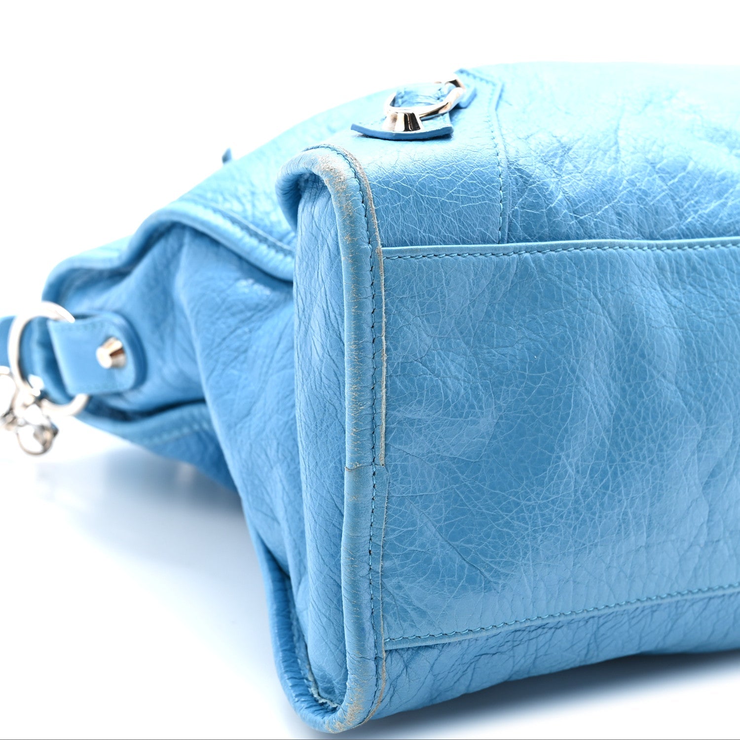 Agneau Classic Silver Hardware City Bleu Azur Clair