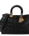 Crinkled Patent Cannage Large Lady D1OR Black