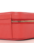 Caviar Quilted Medium CC Filigree Vanity Case Red