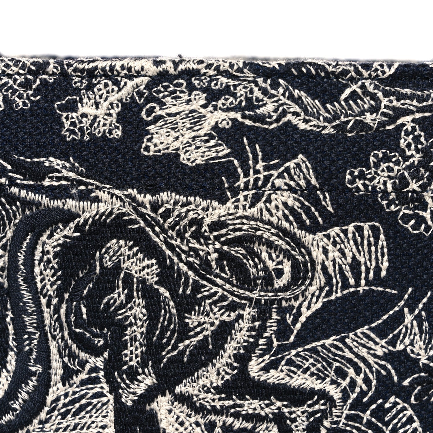 Canvas Embroidered Large D1ORiviera Toile De Jouy Reverse Book Tote Blue