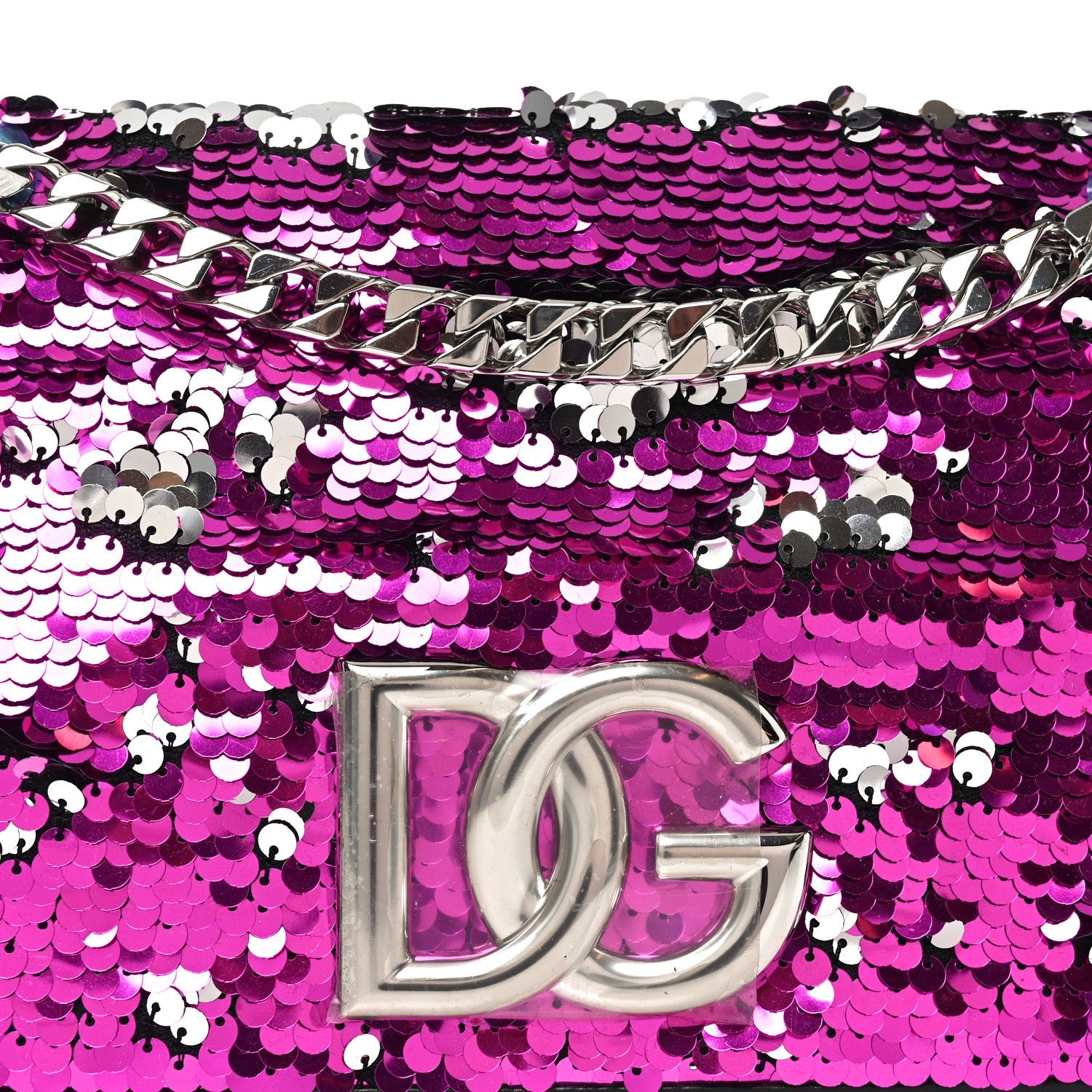 Sequin DG 3.5 Shoulder Bag Fuxia Argento