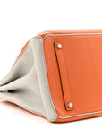Togo Horseshoe Birkin 35 Orange Gris Perle