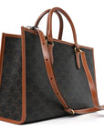 Triomphe Canvas Calfskin Mini Horizontal Cabas Tan