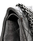 Metallic Aged Calfskin Quilted 2.55 Reissue 226 Flap Dark Silver