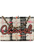 Tweed Calfskin Signe Wallet On Chain WOC Black Pink Orange