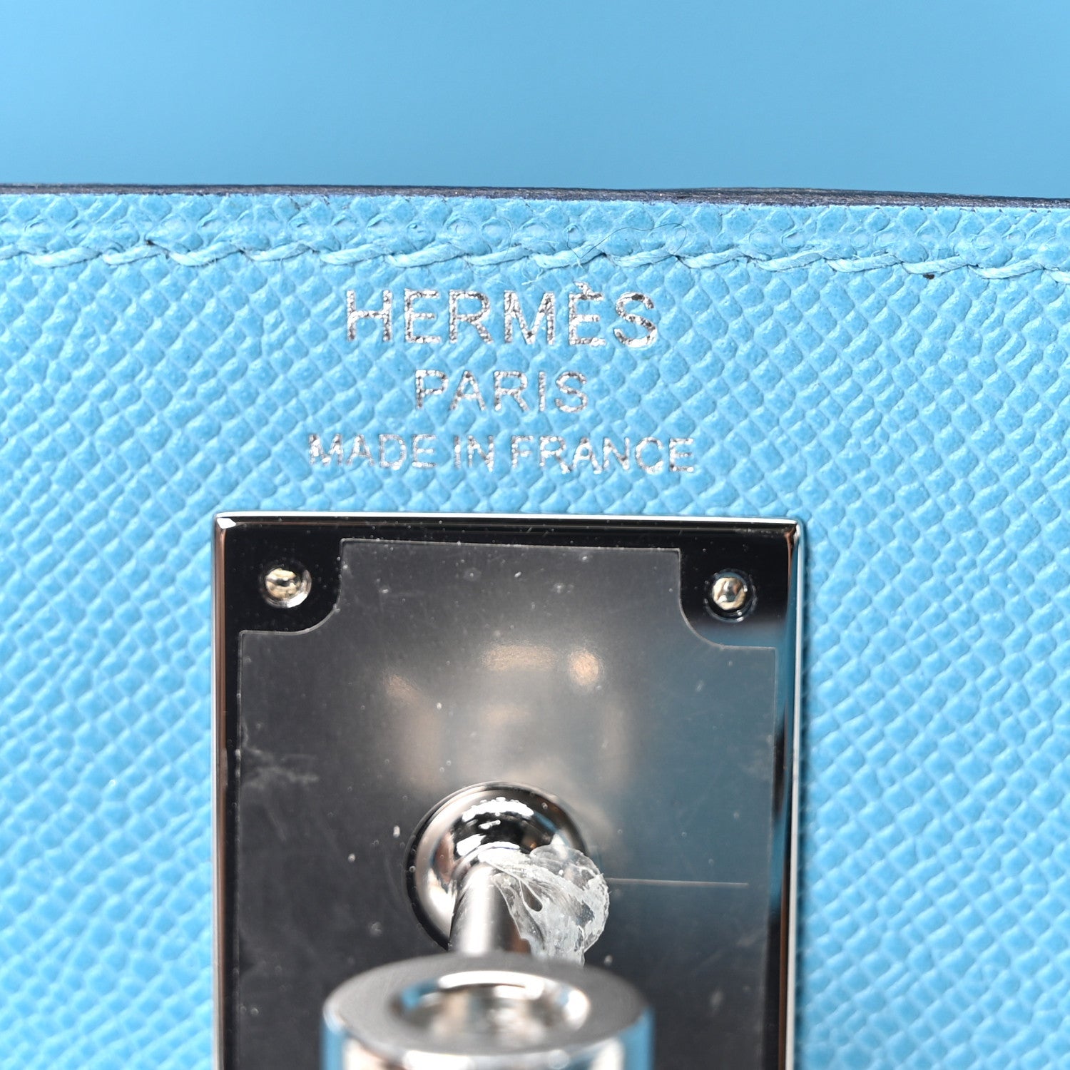 Madame Calfskin Kelly Elan Bleu du Nord