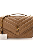 Lambskin Chevron Quilted Large LouLou Natural Tan