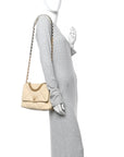 Lambskin Quilted Medium CHNL 19 Flap Beige