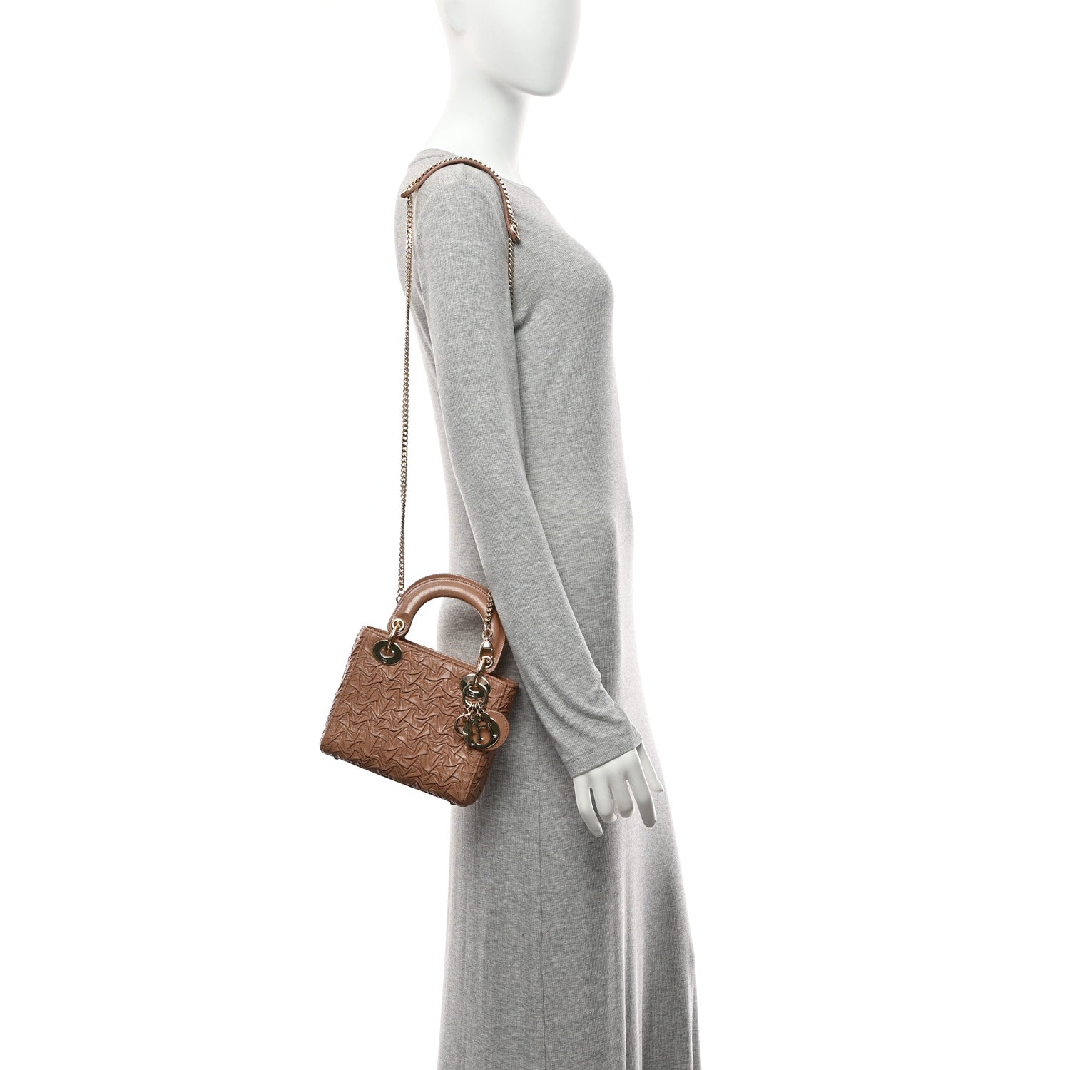 Lambskin Gathered Mini Lady D1OR Fard