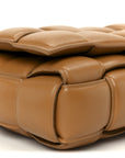 Nappa Maxi Intreccio Padded Cassette Crossbody Bag Caramel