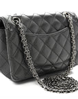 Metallic Sheepskin Quilted 2.55 Reissue Mini Flap Dark Silver