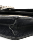 GG Supreme Monogram Textured Dollar Calfskin Small Rectangular Dionysus Shoulder Bag Beige Blue