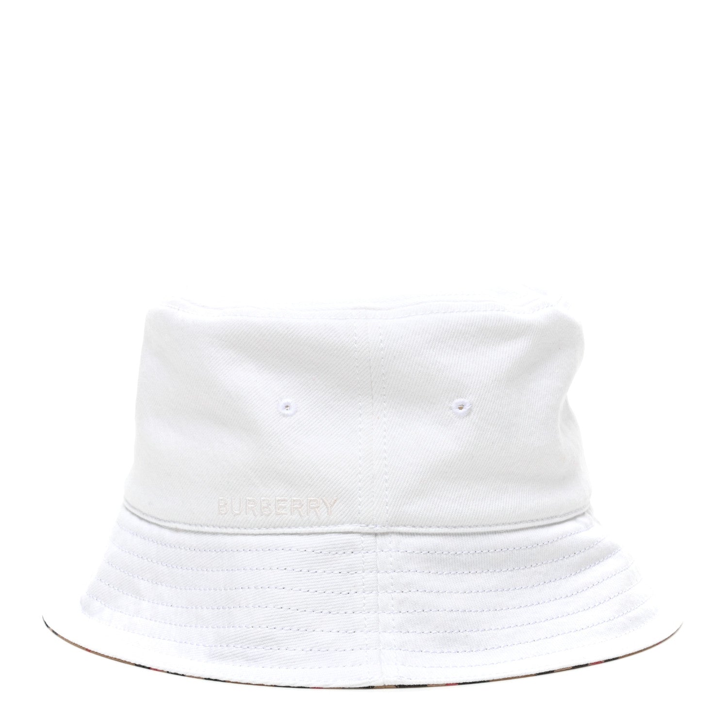 Denim Logo Bucket Hat M White