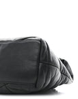 Lambskin Quilted Small Loulou Puffer Monogram Chain Satchel Black