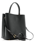 Saffiano Cuir Medium Panier Bucket Bag Black Fuoco
