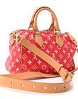 Soft Calfskin Monogram Speedy P9 Bandouliere 25 Red
