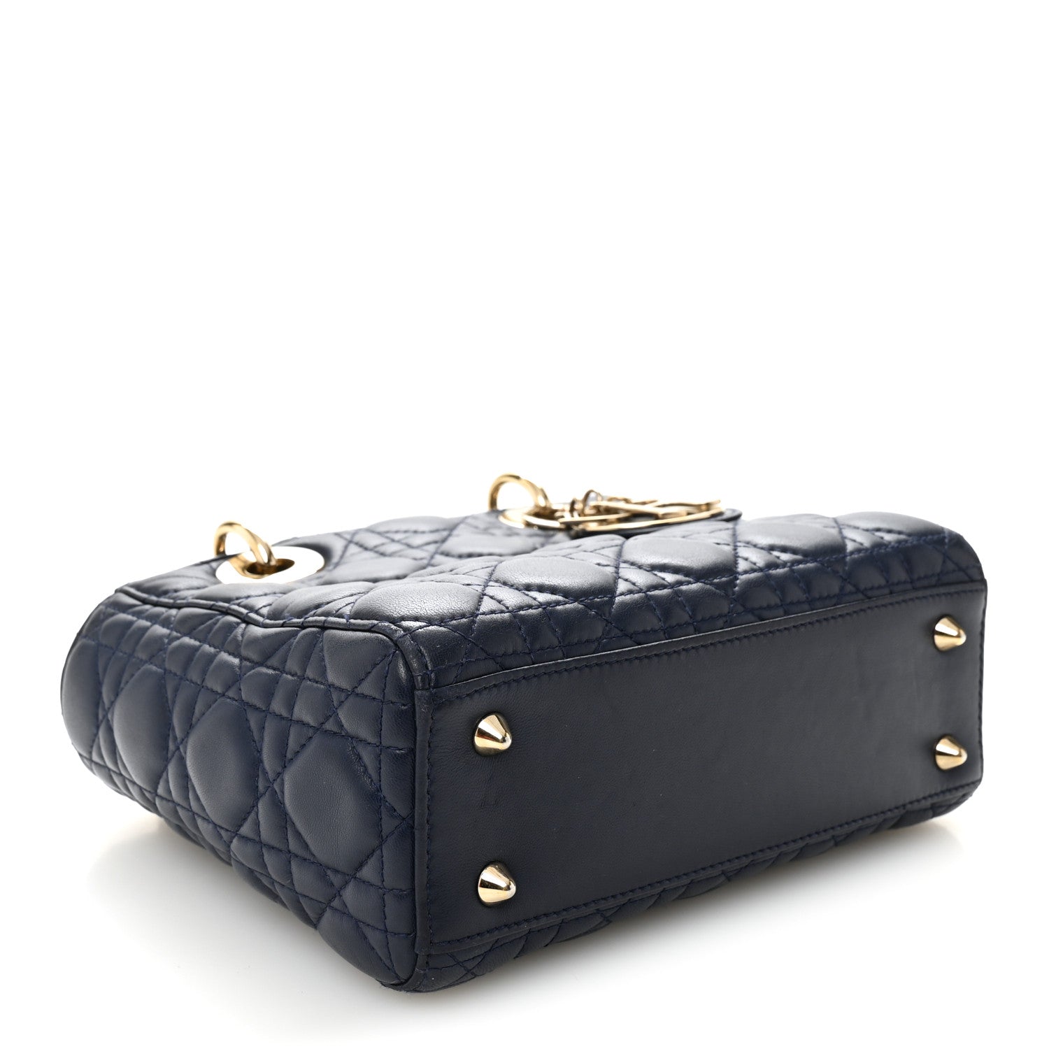 Lambskin Cannage Small Lucky Badges My Lady D1OR Navy