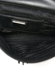 Re-Nylon Saffiano Triangle Shoulder Bag Black