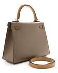 Epsom Tri-Color Kelly Sellier 25 Etoupe Alezan Biscuit