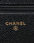 Caviar Quilted Wallet on Chain WOC Black