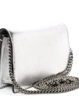 Metallic Calfskin Super Mini Dionysus Shoulder Bag Silver