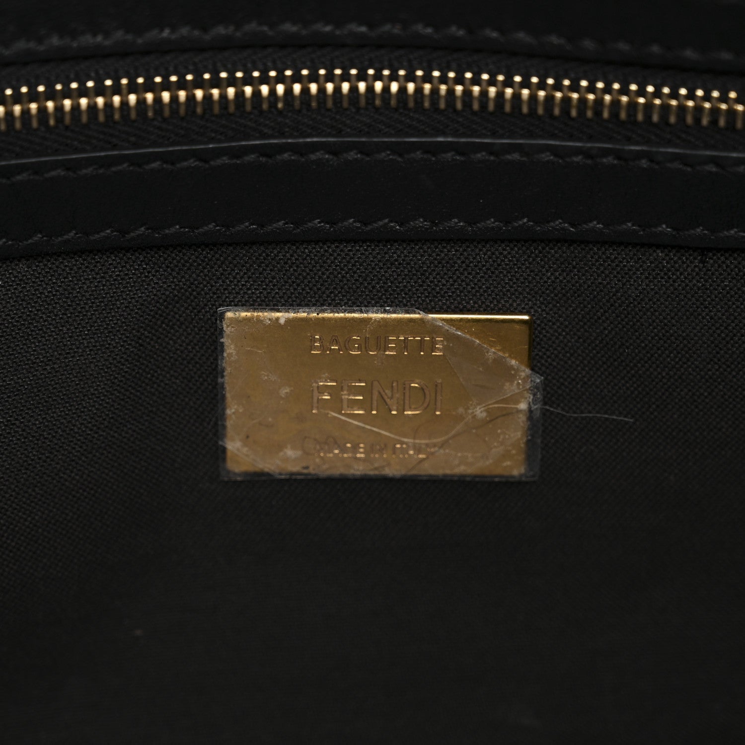 Shearling Vitello Dolce Macro FF 1974 Baguette Tobacco Black