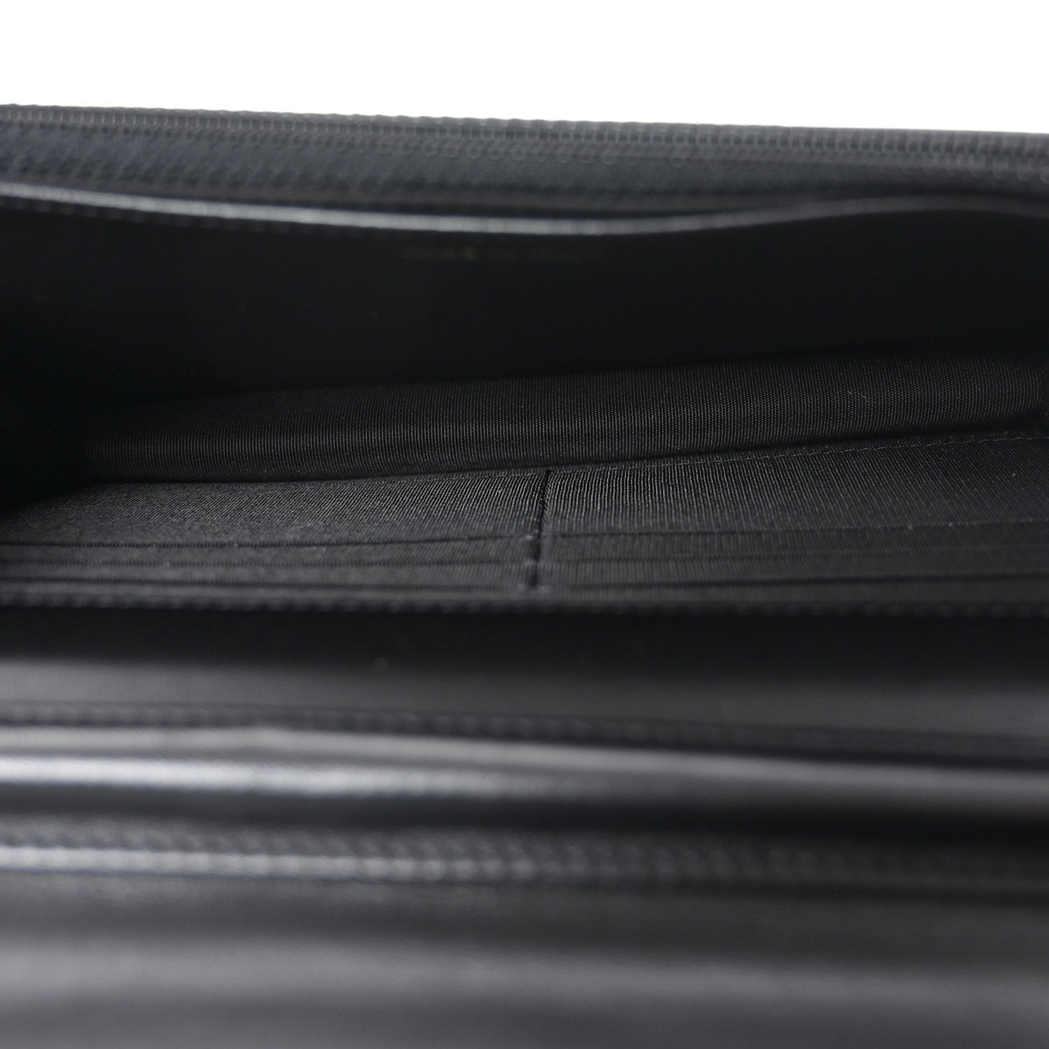 Lambskin Quilted All About CHNL Charm Wallet On Chain WOC Black