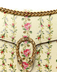 Calfskin Floral Print Mini Dionysus Chain Wallet Ivory Pink