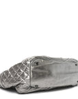 Metallic Calfskin Winnieford Satchel Silver