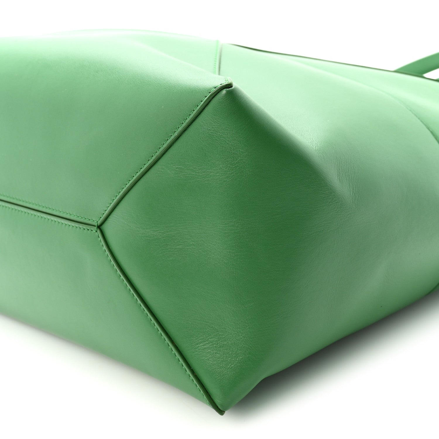 Shiny Calfskin XL Puzzle Fold Tote Tropical Green
