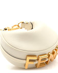 Vitello Grace Matte Nano FNDIgraphy Hobo Charm White Ice