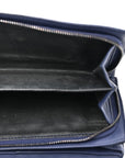 Nappa Intrecciato Continental Flap Wallet Dark Blue