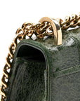 Ceramic Effect Deerskin Large D1ORama Flap Bag Malachite Green