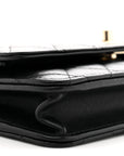 Lambskin Quilted Trendy CC Wallet On Chain WOC Black