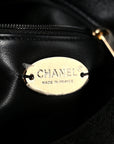 Shearling Lambskin Crystal Strass Flap Black