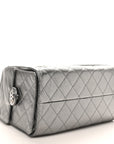 Metallic Caviar Quilted Small CHNL 25 Handbag Anthracite