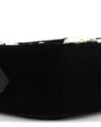 Velvet Matelasse Marquise Crystals Mini GG Marmont Chain Shoulder Bag Black