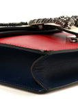Calfskin Crystal Snake Embroidered Mini Dionysus Shoulder Bag Mystic White Hibiscus Red Blue Agata