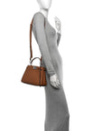 Cuoio Romano Selleria Bi-Color Mini Peekaboo Iconic Satchel Mou Milk