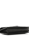 Grain De Poudre Matelasse Chevron Monogram Envelope Chain Wallet Black