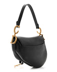 Grained Calfskin Saddle Bag Black