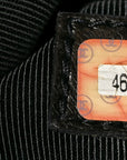 Caviar Embroidered Logo Shoulder Bag Black
