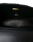 Tweed Braided Mini Rectangular Flap Black