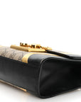 Calfskin GG Supreme Monogram Small Padlock Shoulder Bag Black Gold