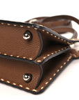 Cuoio Romano Raffia Woven Petite Peekaboo I SEE U Satchel Natural Gianduia