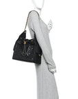 Caviar Quilted Medium CHNL 25 Handbag Black