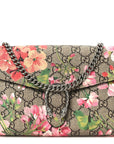 GG Supreme Monogram Blooms Mini Dionysus Chain Wallet Beige Multicolor Dry Rose